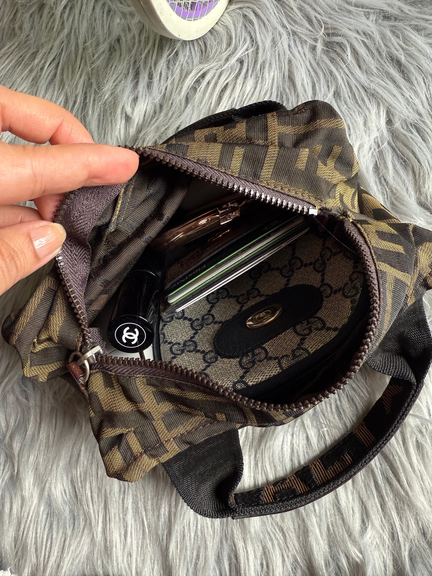 Authentic fendi vintage mini  satchel bag