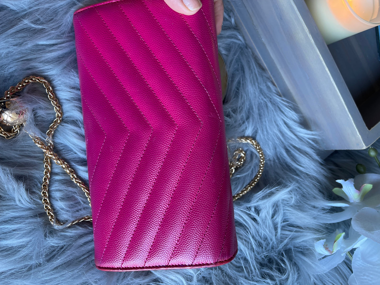 Authentic YSL V stich bifold wallet