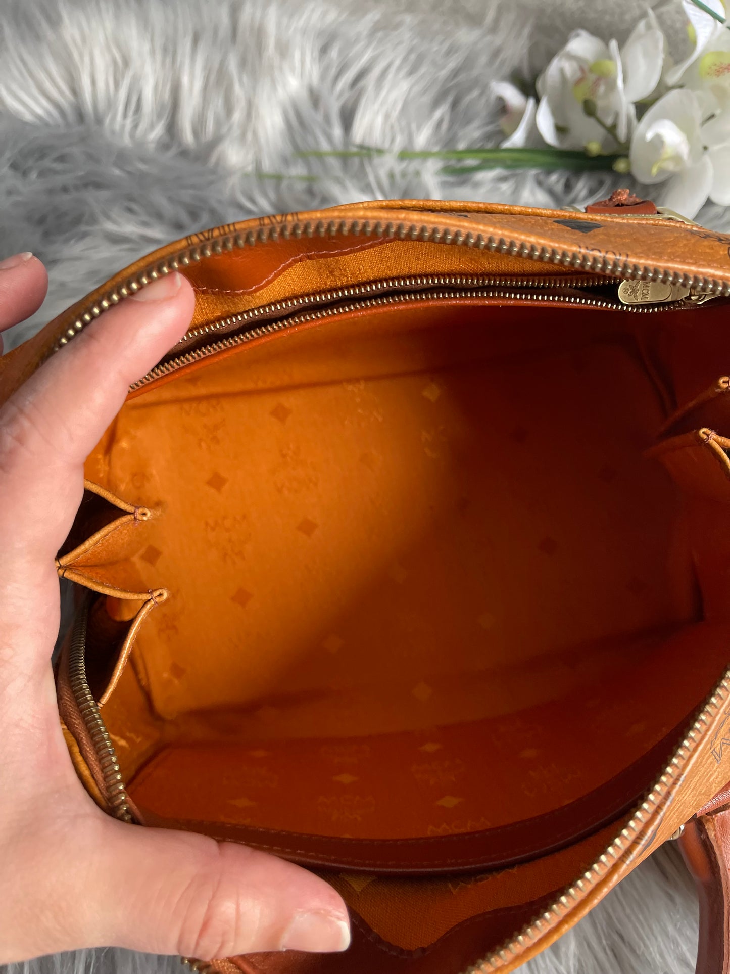 Authentic MCM vintage Congnac Boston bag