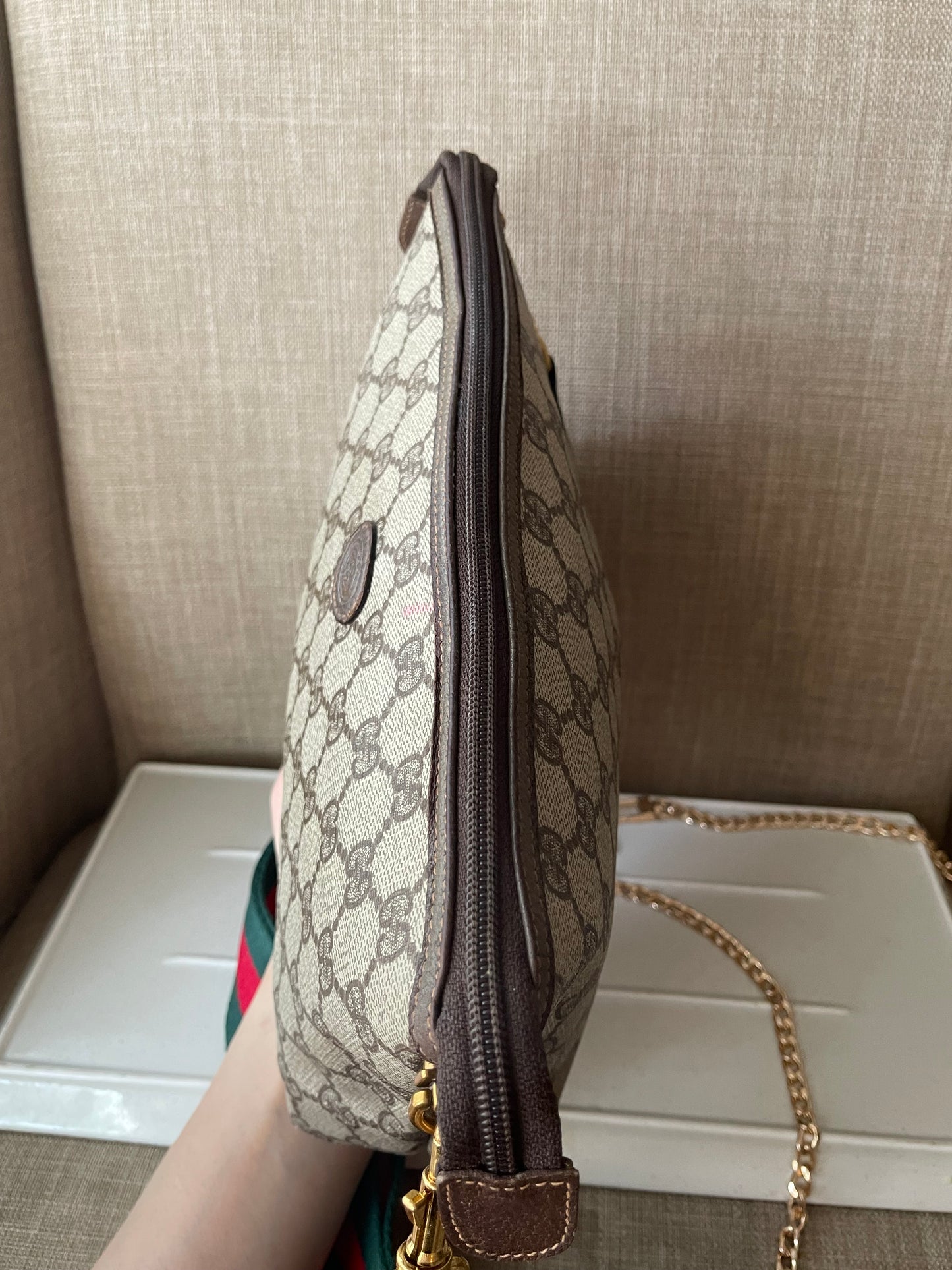 Authentic Gucci vintage crossbody bag brown PVC canvas