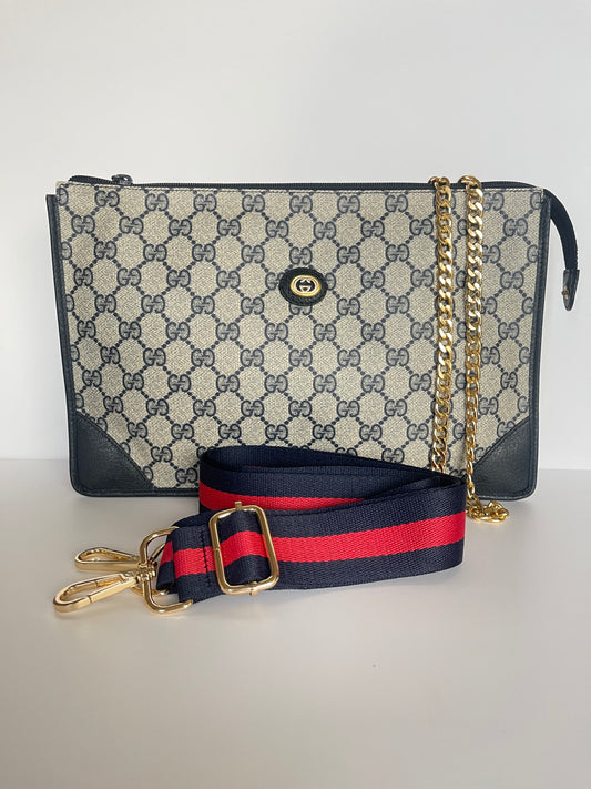 Authentic Gucci vintage large clutch crossbody bag