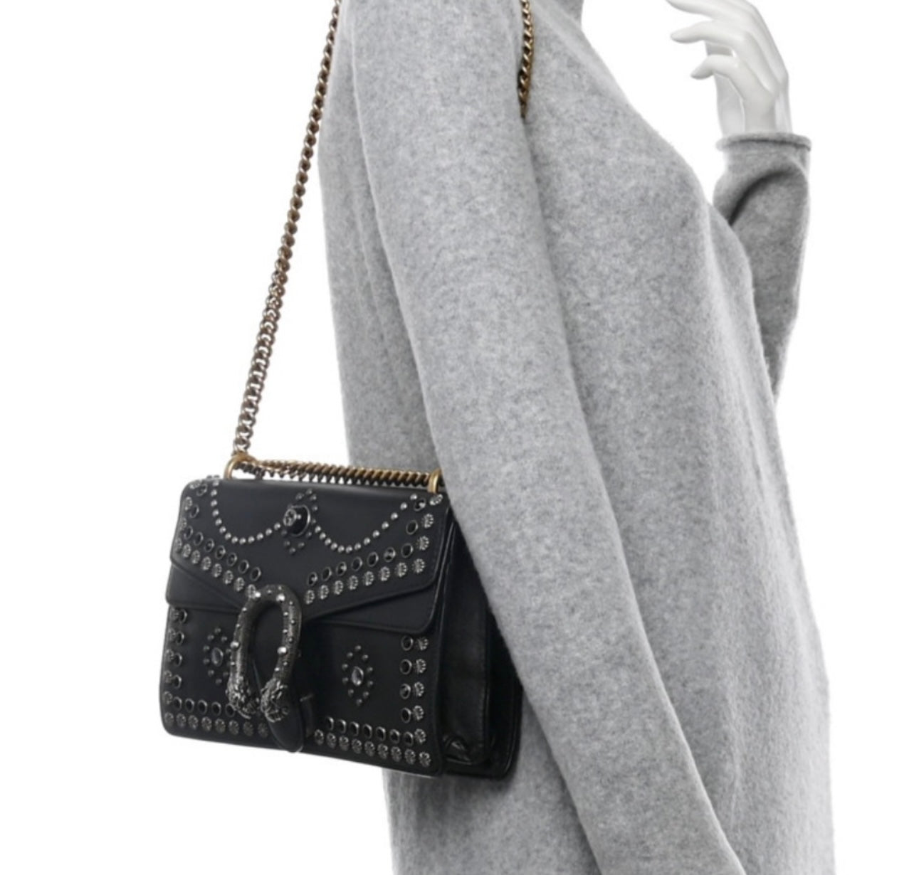 Authentic Gucci studded shoulder bag