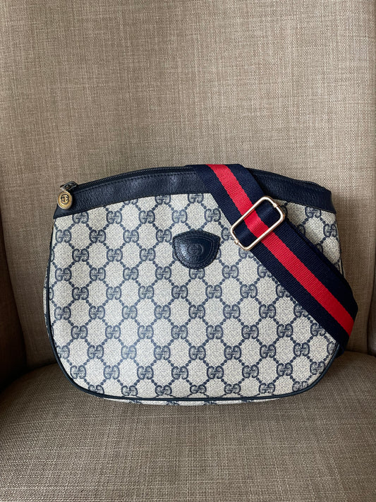 Authentic vintage Gucci blue crossbody bag