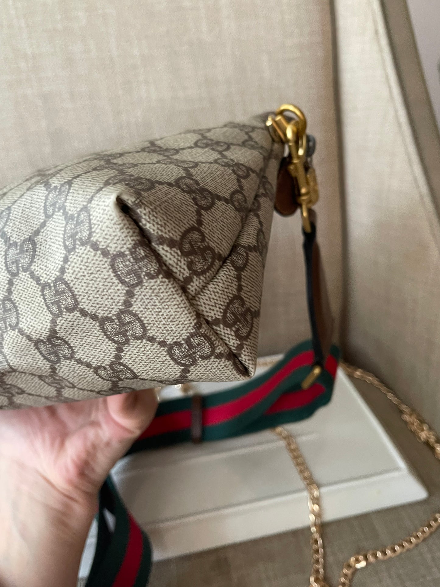 Authentic Gucci vintage crossbody bag brown PVC canvas