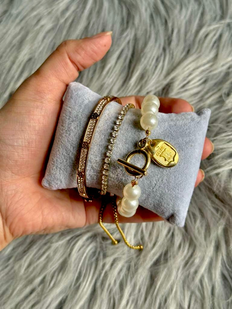 Upcycled vintage charm bracelet