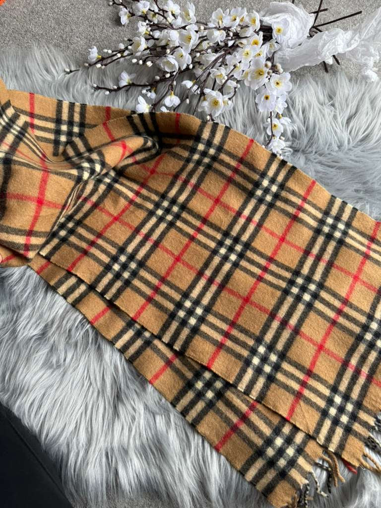 Authentic Burberry vintage nova check tan scarf