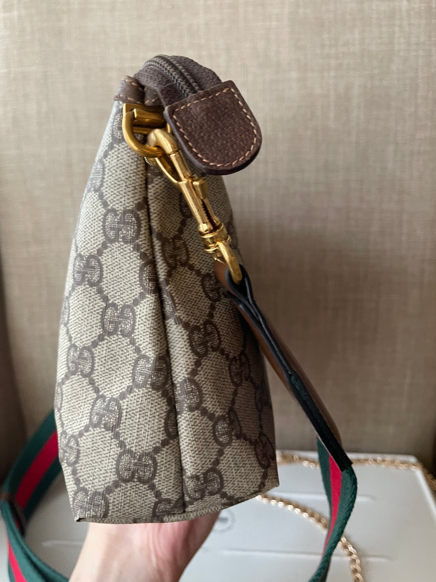 Authentic Gucci vintage crossbody bag brown PVC canvas