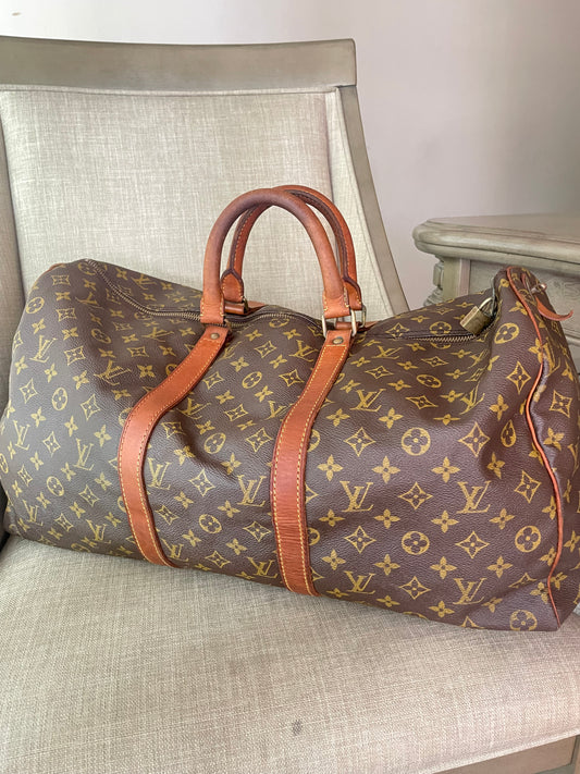 Authentic vintage Louis Vuitton luggage bag keepall 45