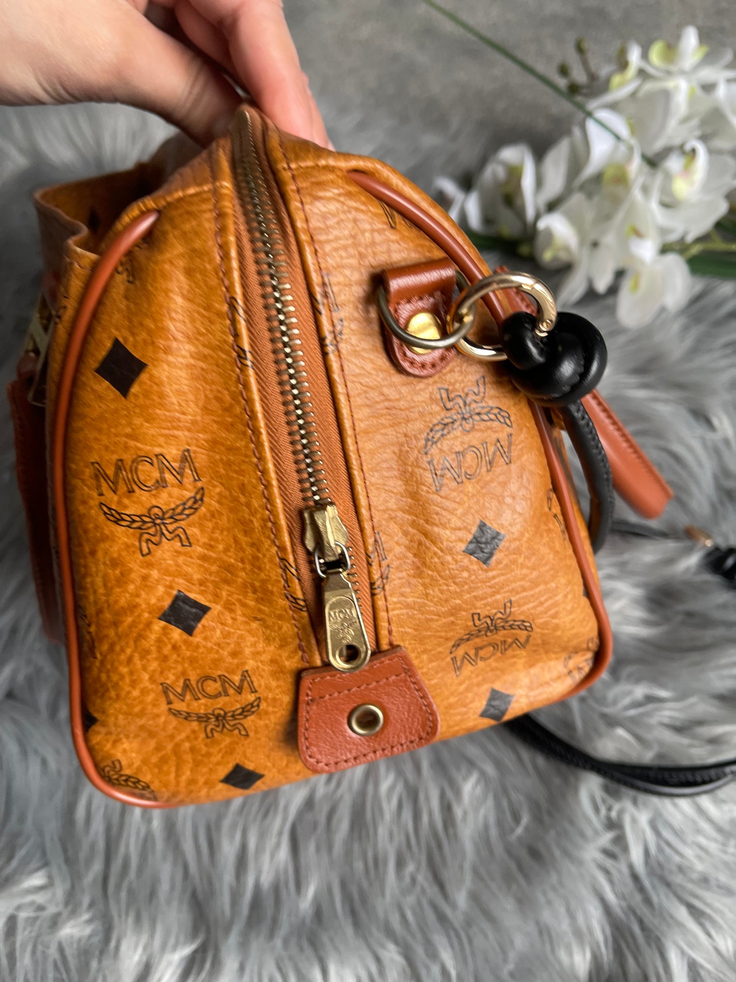 Authentic MCM vintage Congnac Boston bag