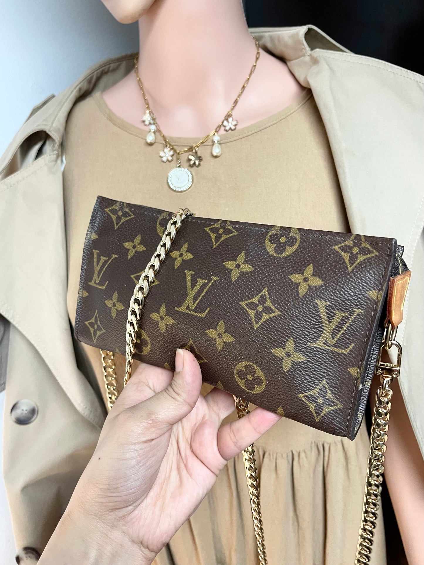 Authentic Louis Vuitton monogram wristlet pouch