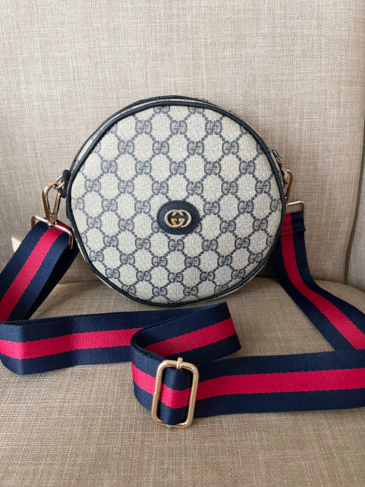 Authentic Gucci vintage gg canvas blue crossbody bag