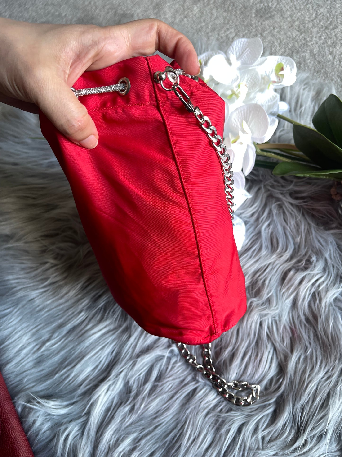 Authentic Prada nylon drawstring bag