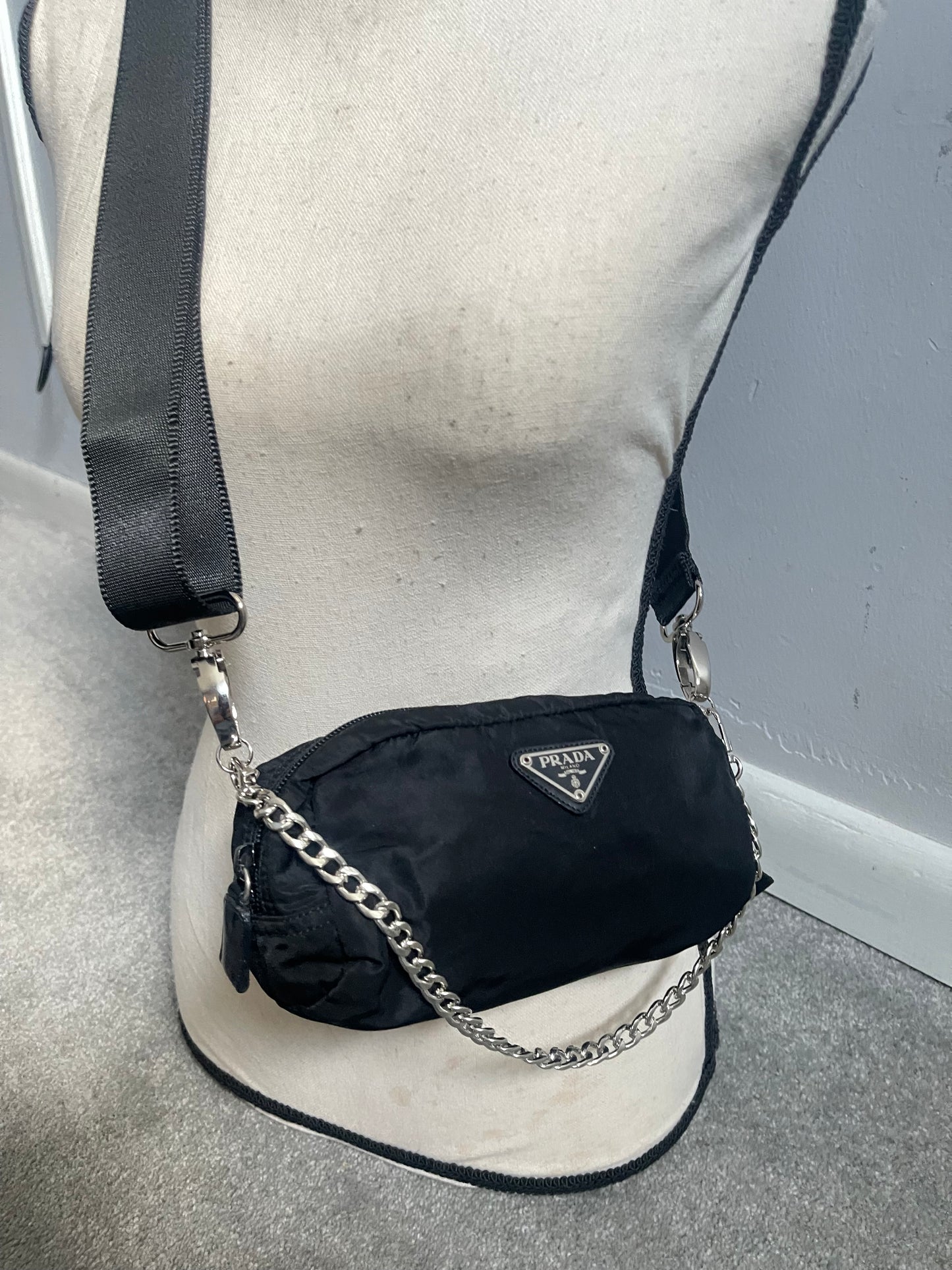 Authentic Prada nylon mini crossbody bag