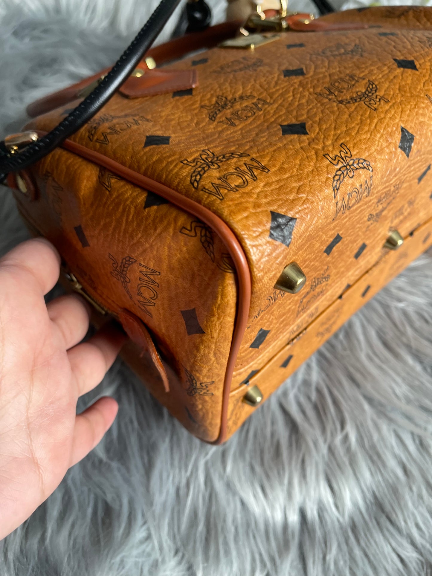 Authentic MCM vintage Congnac Boston bag