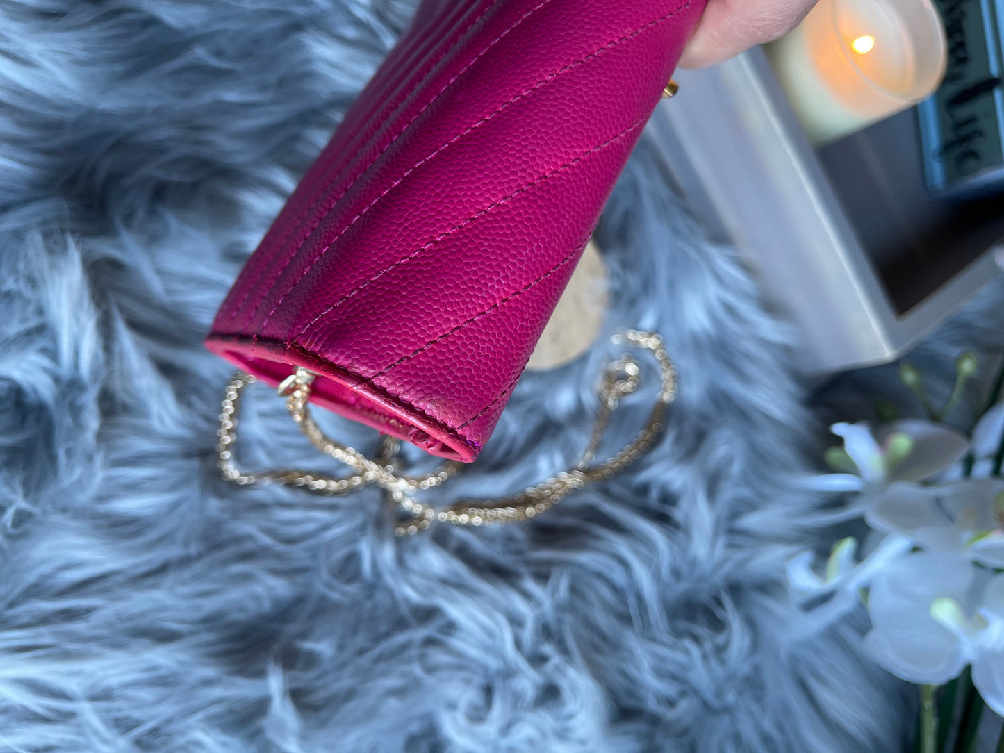 Authentic YSL V stich bifold wallet